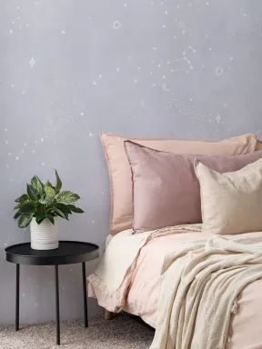 Papier Peint Panoramique Constellation Lilas et Blanc