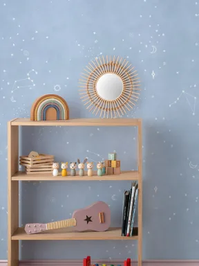Blue & White Zodiac Theme Constellation Wallpaper Mural