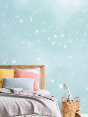 Mural galaxia en celeste
