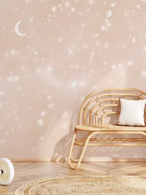 Pfirsich Aquarell-Galaxie- und Tauben Fototapete