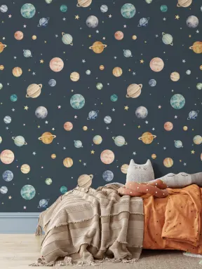 Fototapete Kinder Multicolor Abenteuer Planetenkosmos