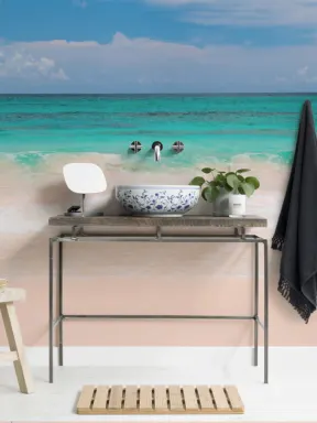 Pink Beach Wallpaper Mural
