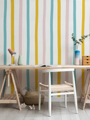 Pastell Fargerike Stripe Fototapet