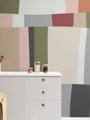 Papier Peint Panoramique Abstrait Rayures et Blocs de Couleurs