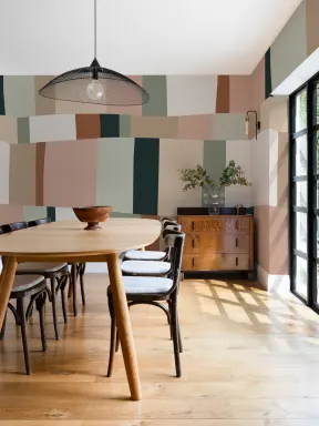 Pastel Colour Block Stripes Wallpaper Mural