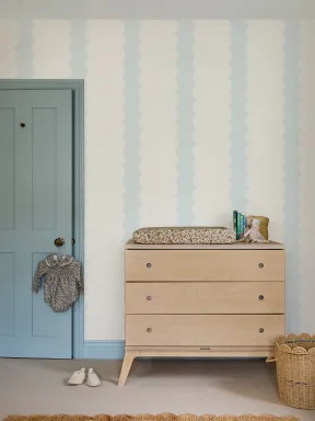 Fototapete mit Pastellblauen Geschwungenen Streifen