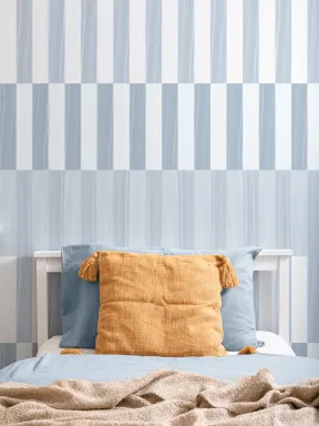 Blauw Color Block Verticaal Streep Behang Muurschildering