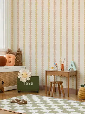 Papier peint panoramique rose et jaune pour enfants