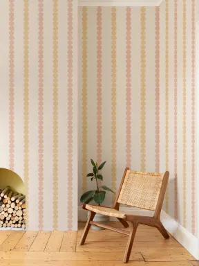 Papier peint panoramique rose et jaune pour enfants