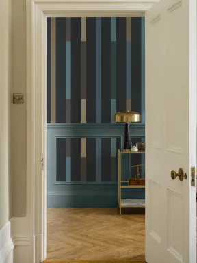 Blue Contemporary Striped Pattern Wall Mural