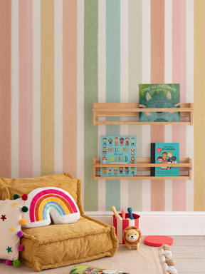 Multicolor Pastel Striped Kids' Pattern Wallpaper Mural
