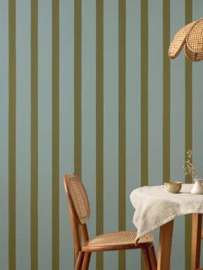 Blue And Green Striped Minimalist Pattern Wall Mural