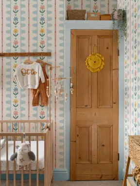Multicolor Vintage Floral Pattern Mural Adds Playful Charm
