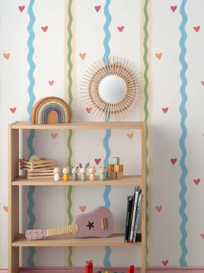 Murales de papel pintado de rayas encantadoras, clásicas y alegres