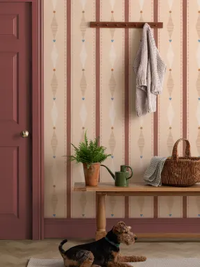 Pink Striped Pattern Design Mural