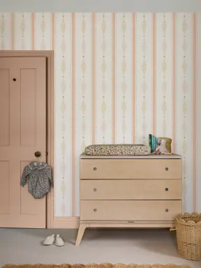 Multicolor Geometric Pastel Stripe Design Kids' Mural