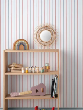 Red And Blue Striped Nautical Kids' Mural