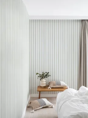 Green Nautical Striped Pattern Mural For Serene Spaces