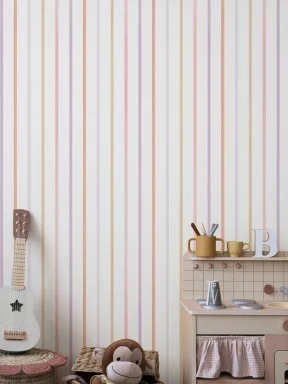 Pastel Striped Minimalist Contemporary Mural For Serenity Vibes