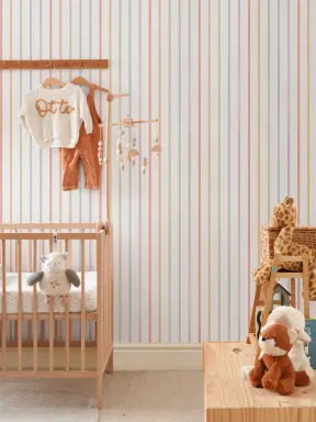 Multicolor Striped Kids’ Pattern Mural for Playful Spaces