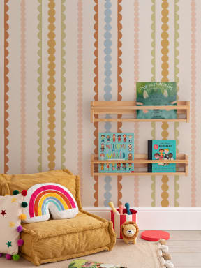Multi Scallop Vertical Stripes Mural