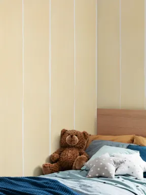 Yellow Thick Vertical Stripes Watercolor Painted Wallpaper
