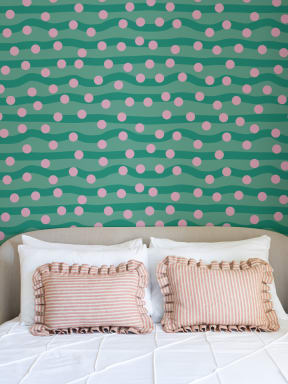 Elizabeth Olwen Polka Pop Dark Green Mural