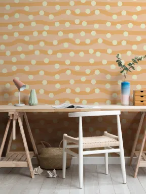 Elizabeth Olwen Polka Pop Orange Mural