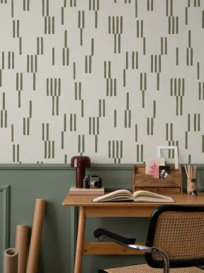 Papier peint géométrique à lignes verticales peint à la main en mousse