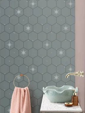 Starry Hexagon Tile Wallpaper