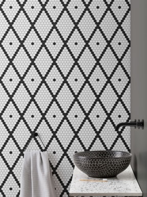 Black and White Diamond Tile Wallpaper