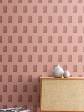 Terracotta Archway Pattern Architectural Design Repeat Pattern Wallpaper