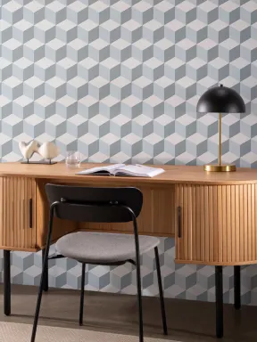 Geometric 3D Cube Wallpaper Mural
