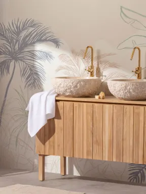 Minimalist Pastel Inky Tropical Wallpaper Mural