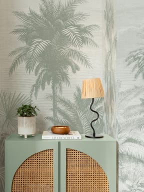 Mural de Papel de Parede da Selva Tropical Vintage Verde Sage