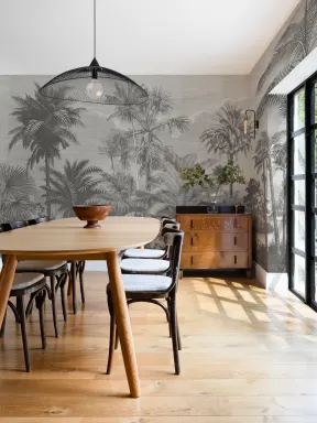 Monochrome Vintage Jungle Wallpaper Mural