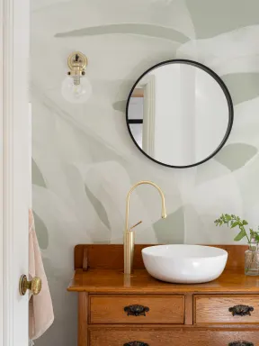 Large Green Monstera Leaf Wall Mural