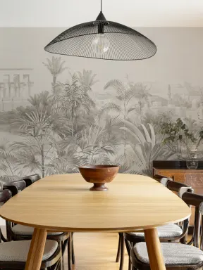 Greige Vintage Jungle Wallpaper Mural