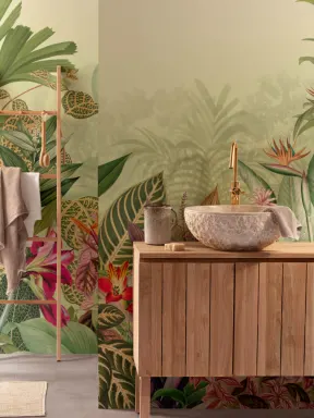 Panoramique tropical vintage vert