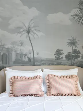 Blue Frans Post Landscape Painting Mural