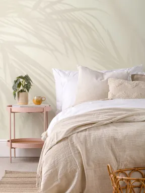 Neutral Palm Leaf Shadow Mural