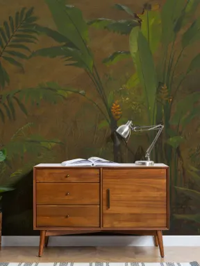 Vild tropisk jungle Oliemaleri Fototapet