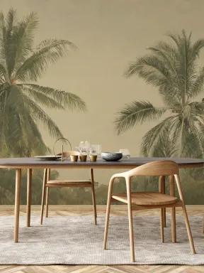 Tropical Palms Oil Painting Mural