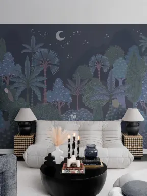 Dark Nocturnal Indian Jungle Mural