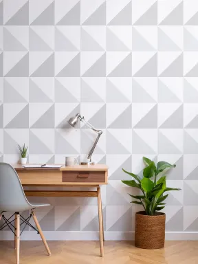 Papier Peint Panoramique Triangles Gris