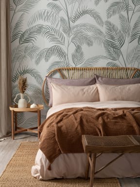 Green Inky Tropical Pattern Wallpaper Mural