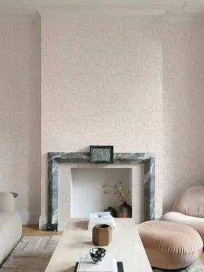Papier Peint Minimaliste en Rose à Motifs de Feuilles de Monstera