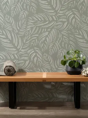 Green Calathea Leaf Pattern Wall Mural