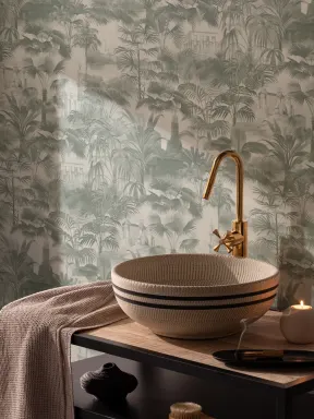 Papier peint Vintage Tropical Temple