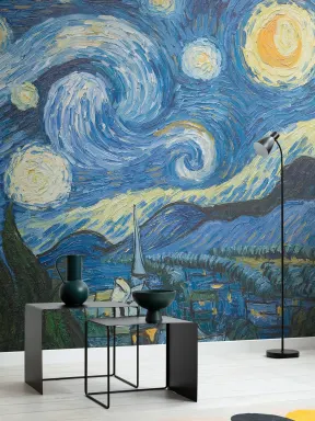 Papier Peint Panoramique Nuit Étoilée de Van Gogh